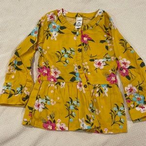 Carter’s Toddler Girl Button Up Peplum Blouse, 3T.